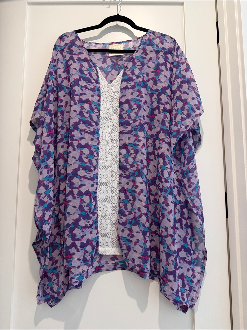 Lavender Swim Coverup with Lace Inset